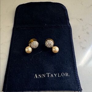 Ann Taylor Vintage Gold and Pearl Earrings - 1996